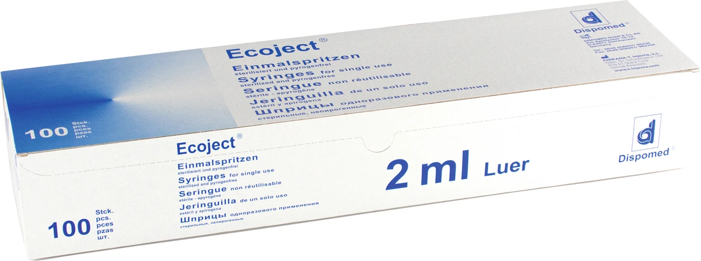 Einmalspritzen Packung 100 Stück 2 ml