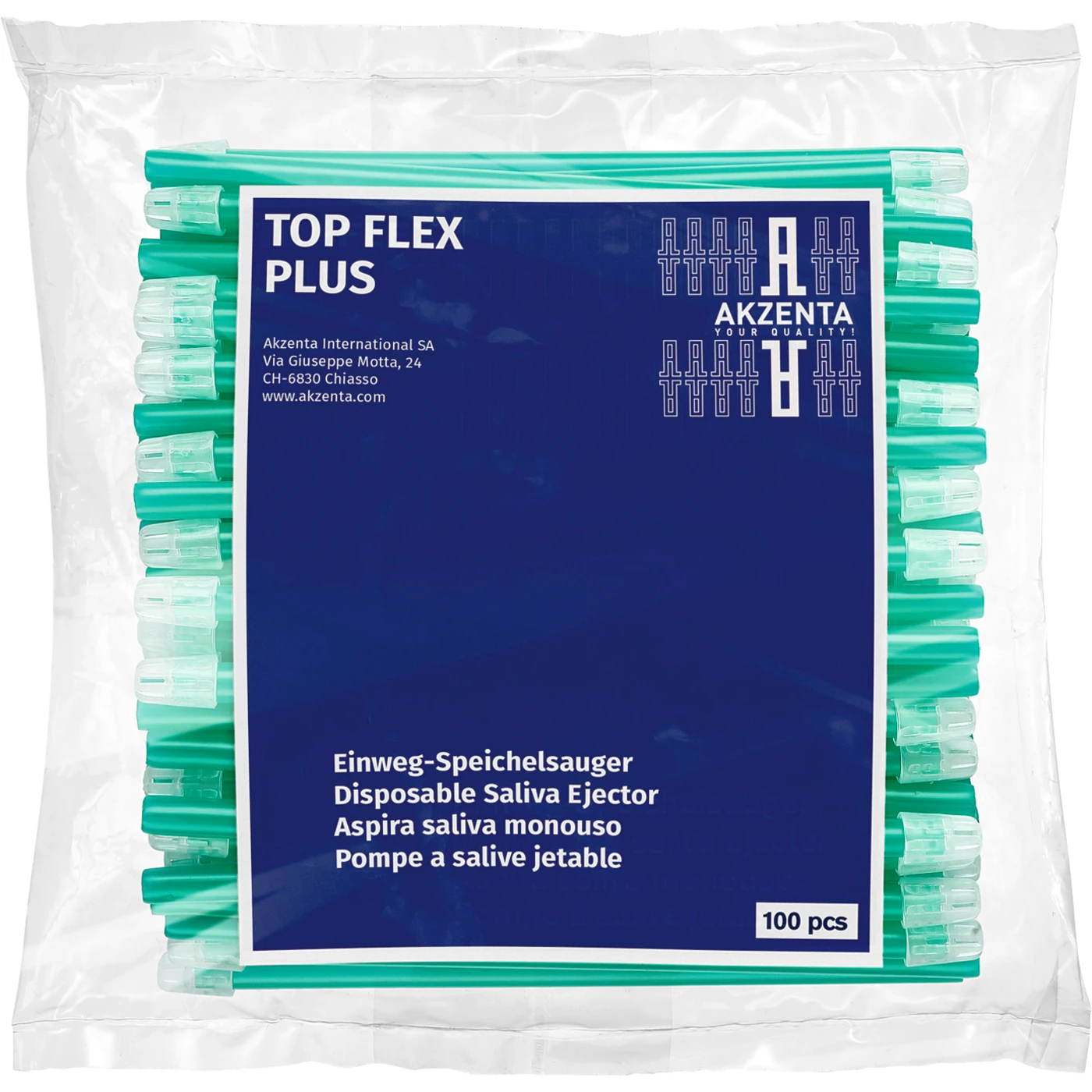 TOP FLEX Speichelsauger Packung 100 Stück dunkelgrün