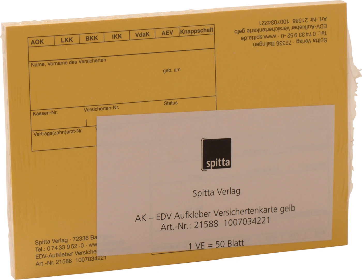 EDV-Aufkleber Packung 50 Stück gelb