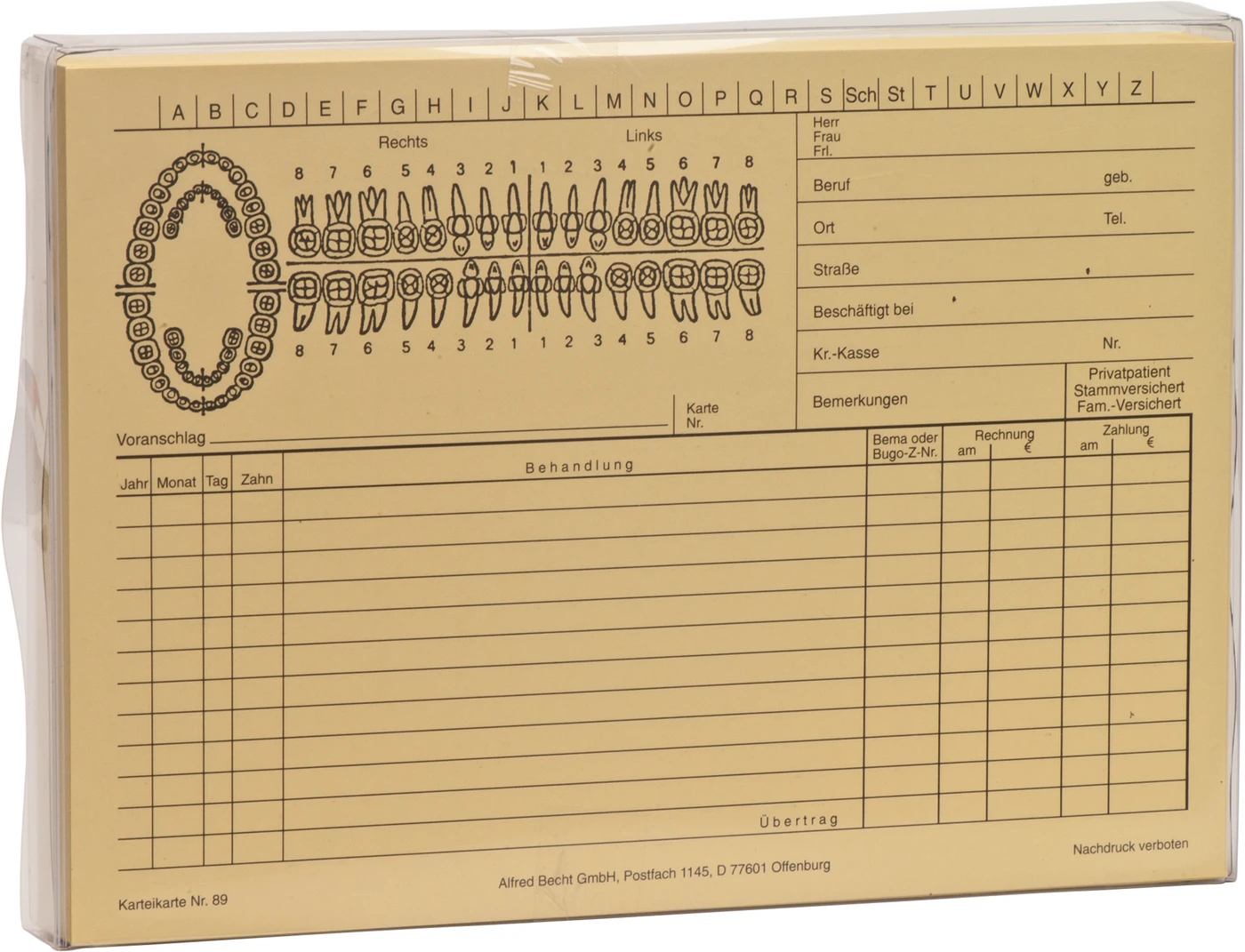 Karteikarten Packung 100 Stück gelb