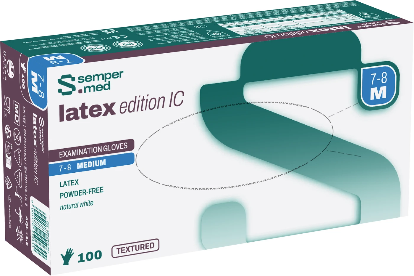 sempermed® edition IC Packung 100 Stück puderfrei weiß, Größe S