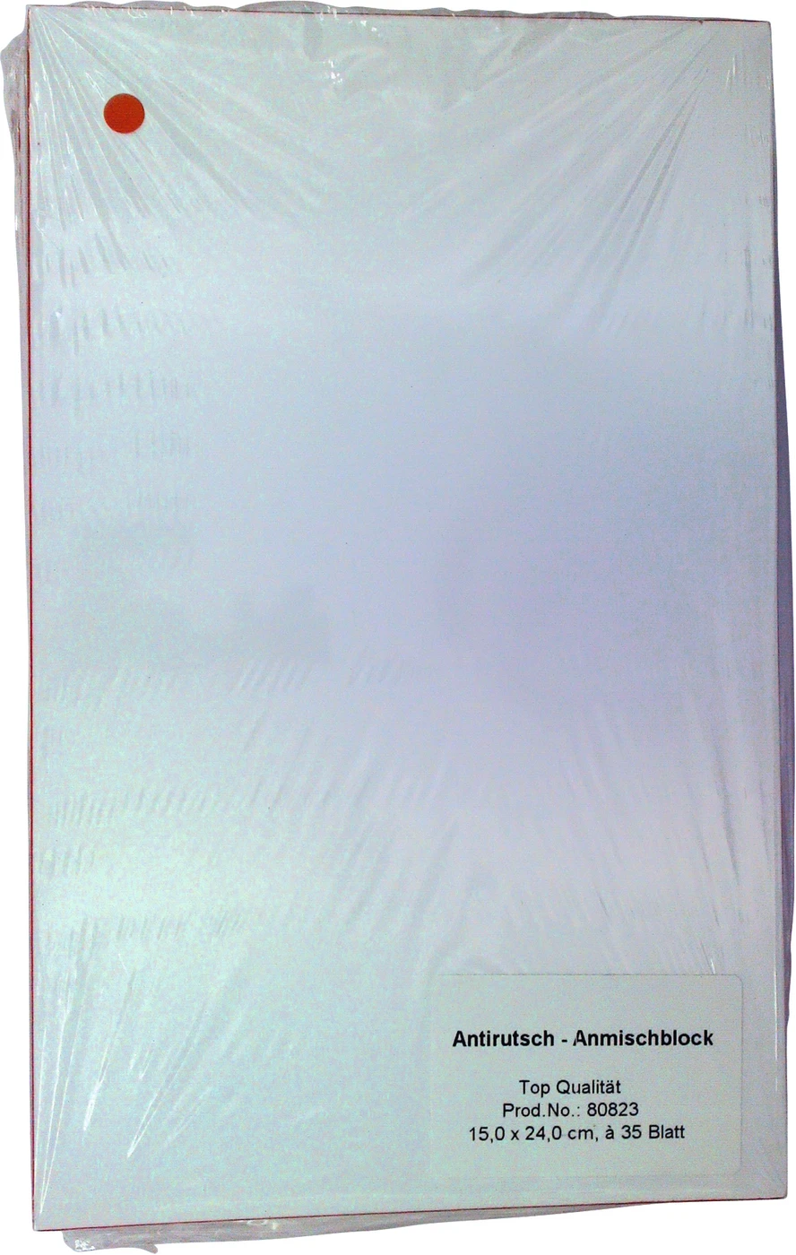 Anmischblöcke Packung 5 Stück groß, 35 Blatt, Antirutsch, dreiseitig geblockt, 15 x 24 cm