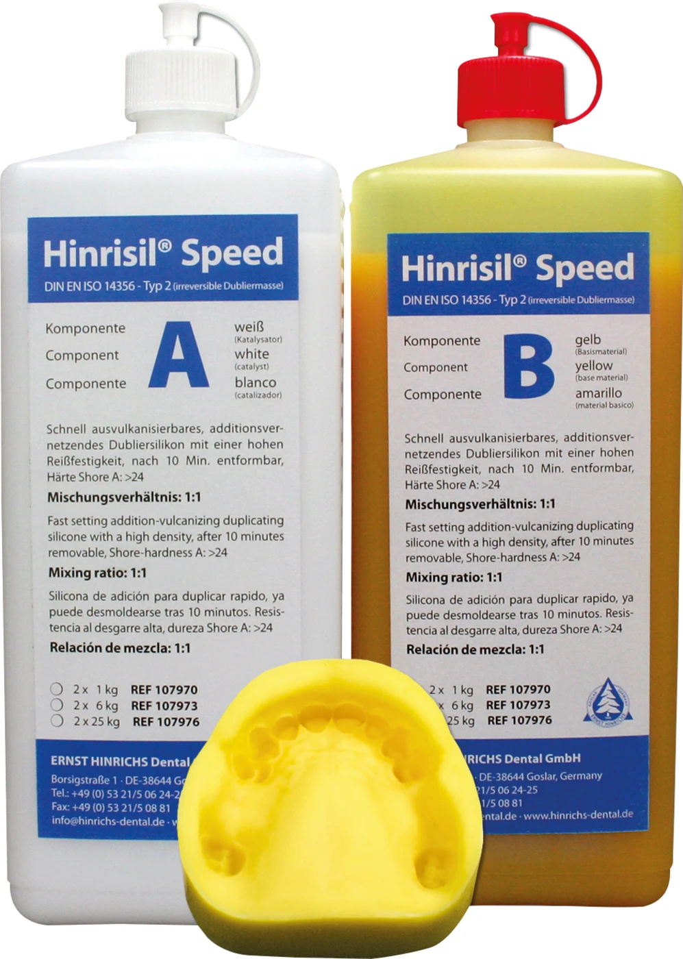 Hinrisil® Speed Packung 1 kg Flasche A, 1 kg Flasche B, gelb