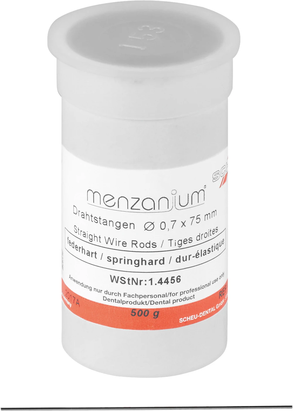 MENZANIUM® Drahtstangen Packung 500 g Ø 75 mm, Stärke 0,7 mm, federhart