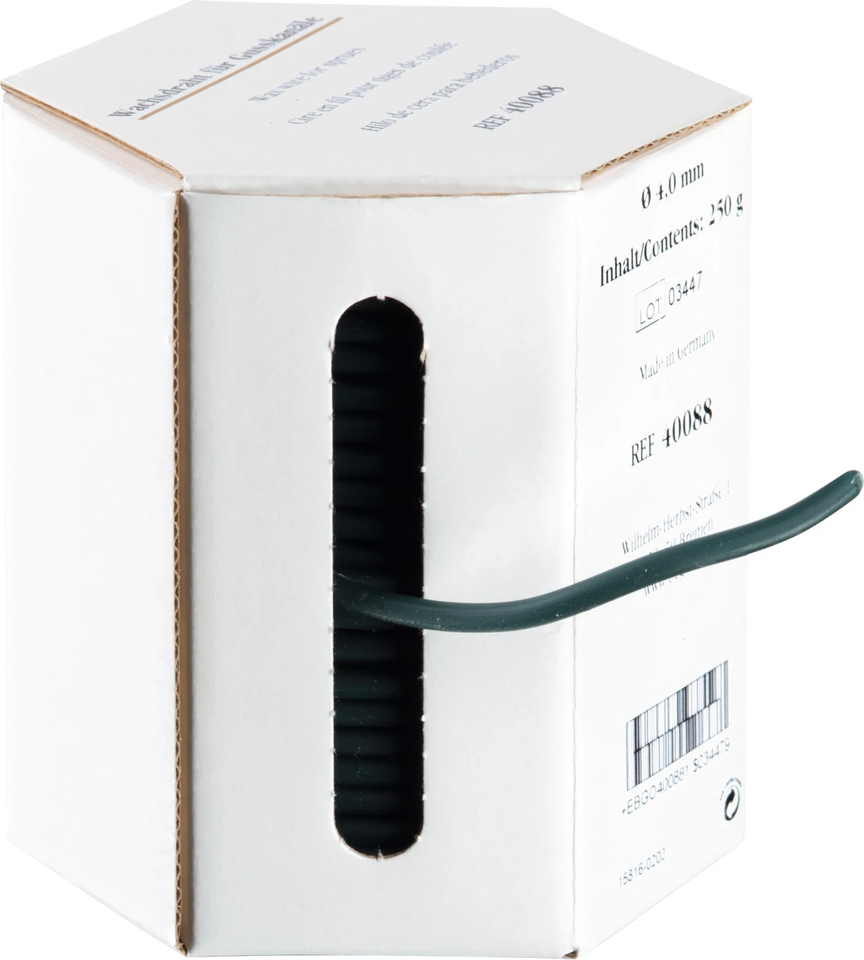 Wachsdraht Rolle 250 g grün, Länge 21 m, Ø 4 mm