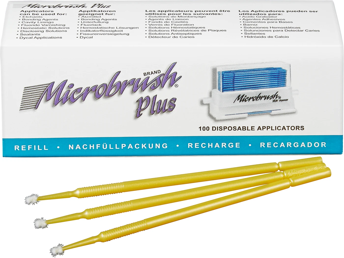 Microbrush® Applikatoren Plus Serie Packung 100 Stück gelb, fein 1,5 mm