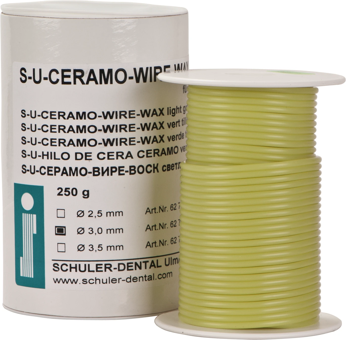 S-U-Ceramo Wire Wax Rolle 250 g lindgrün, Ø 3 mm