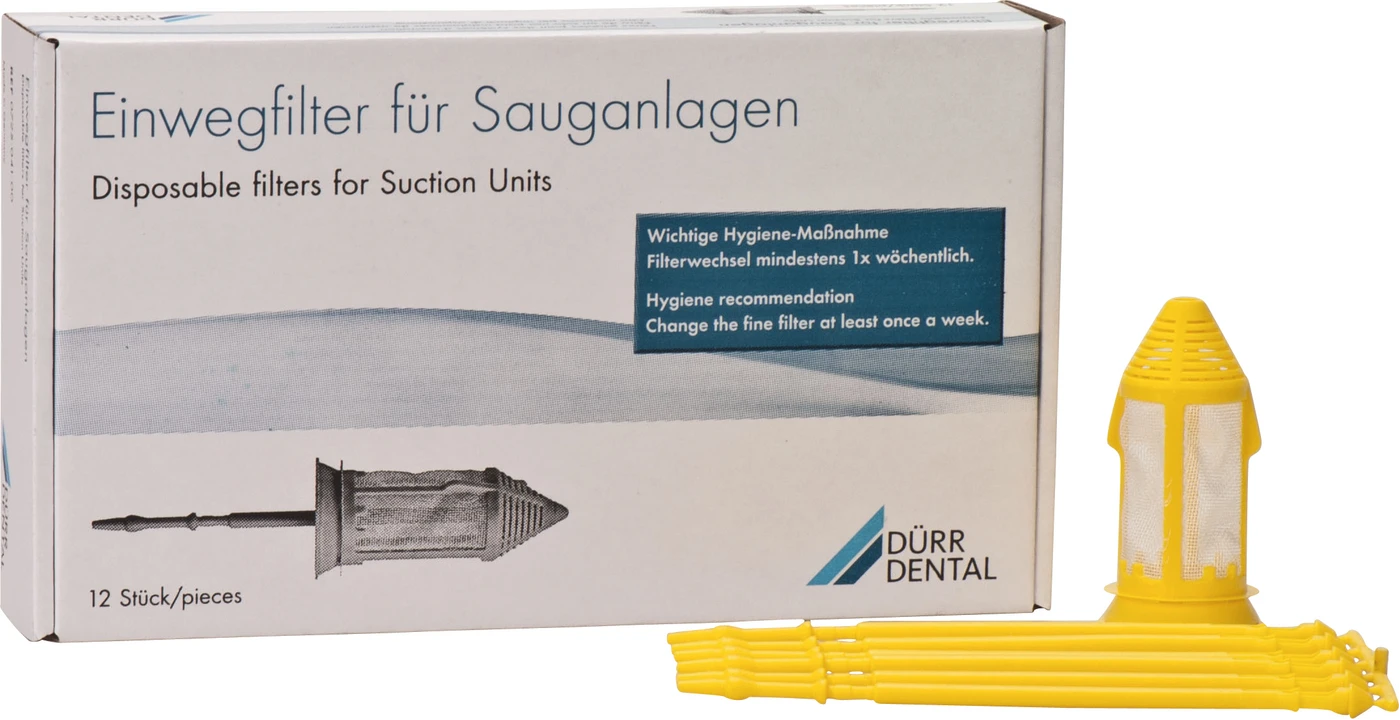 Einwegfilter für Absauganlagen Packung 12 Einwegfilter gelb