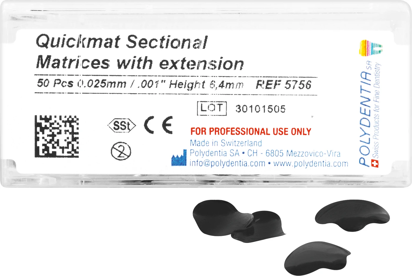 Quickmat DELUXE Nachfüllpackung 50 Teilmatrizen Stärke 0,025 mm, bombiert, mit Ausdehnung, Molar