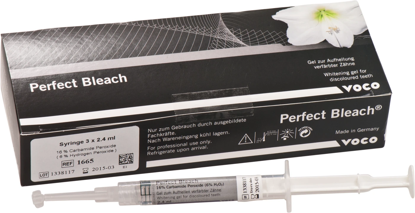 Perfect Bleach 16% Packung 3 x 2,4 ml Spritze 16 % Bleaching Gel