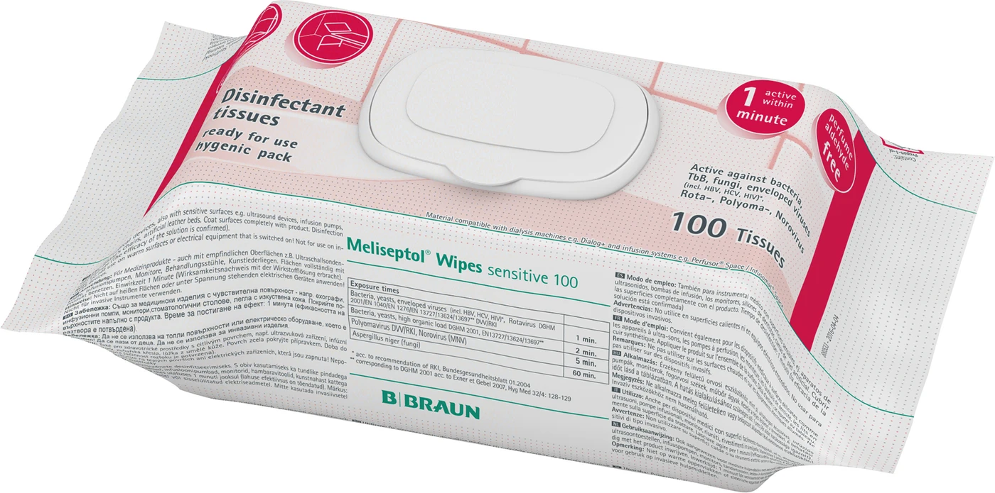 Meliseptol® Wipes sensitive Flowpack 100 Stück 18 x 20 cm