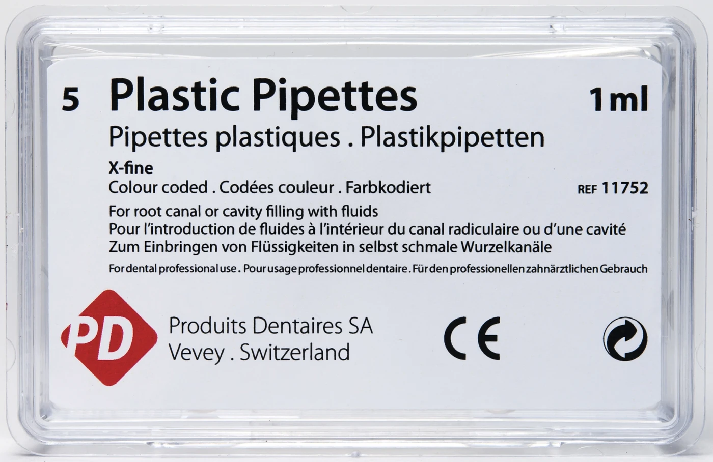 Plastikpipetten One Piece Packung 5 Stück x-fine