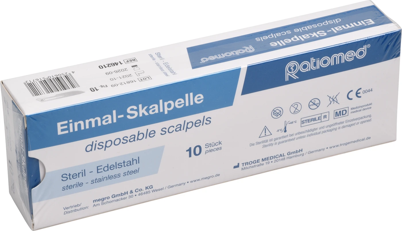Einmalskalpell Packung 10 Stück Figur 10