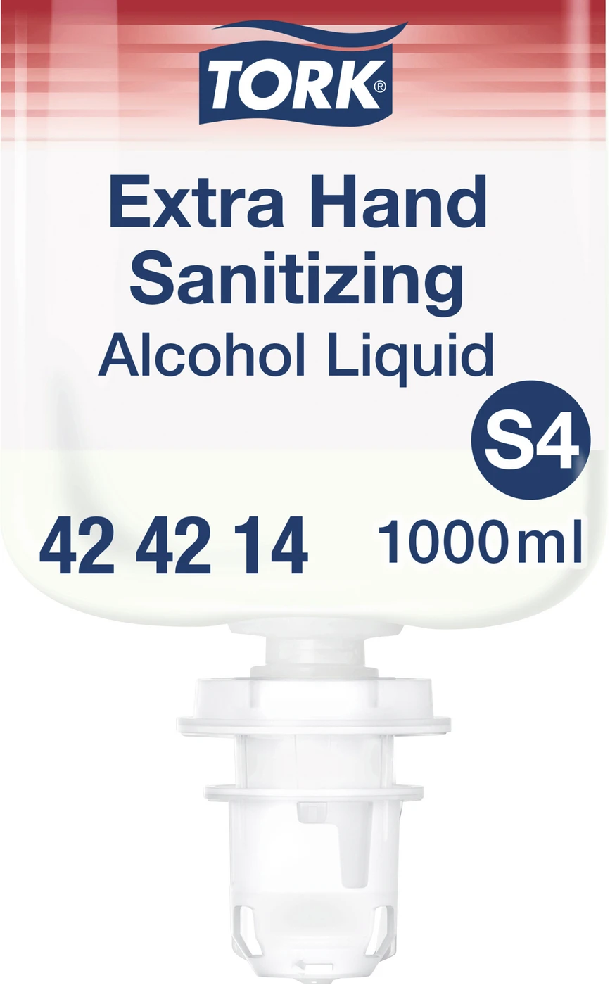 TORK® Extra Desinfizierende Hand Alkohol Flüssigkeit Karton 6 x 1 Liter Kartusche, für S4 System