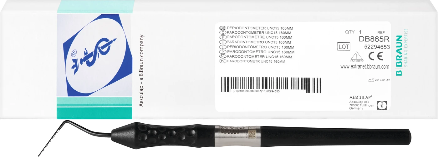 Parodontometer ergonomisch Stück 160 mm, Golfball-Design-Griff, UNC 15