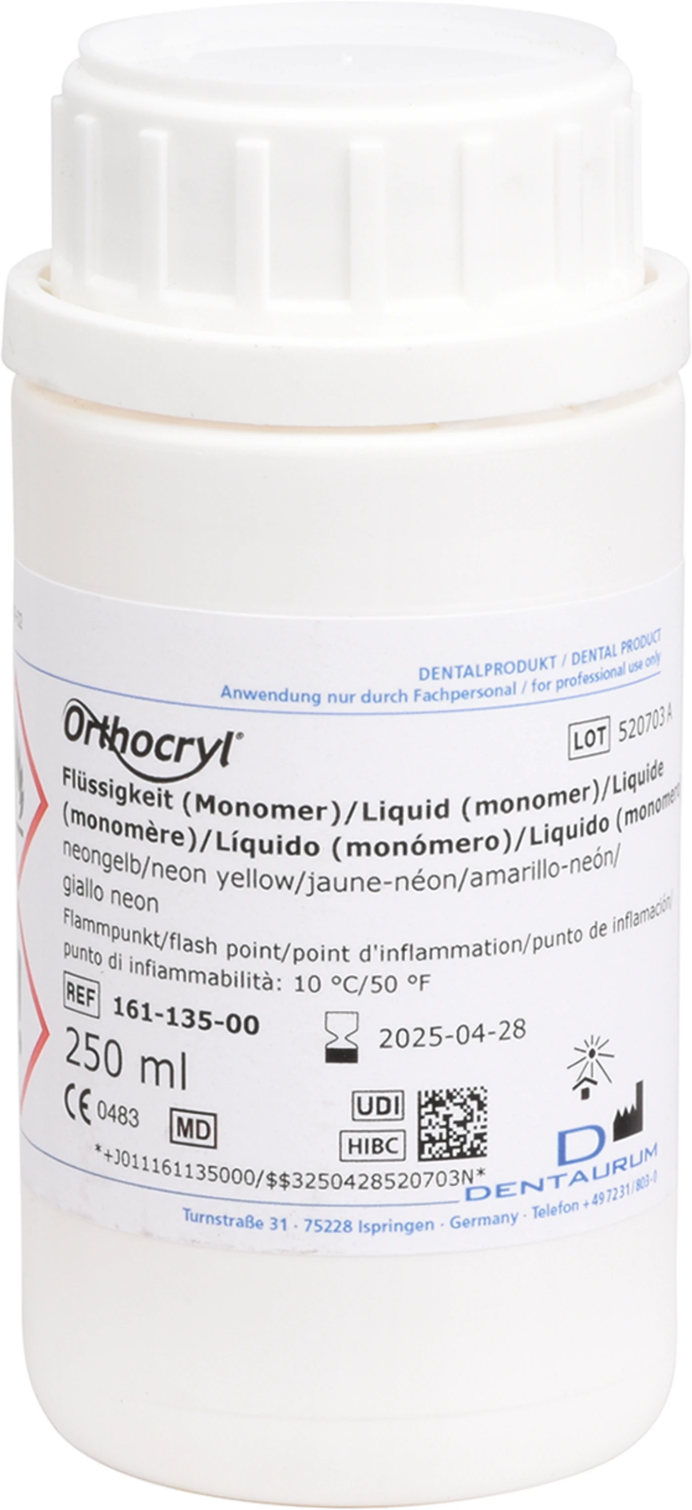 Orthocryl® Flüssigkeit Flasche 250 ml Flüssigkeit neongelb