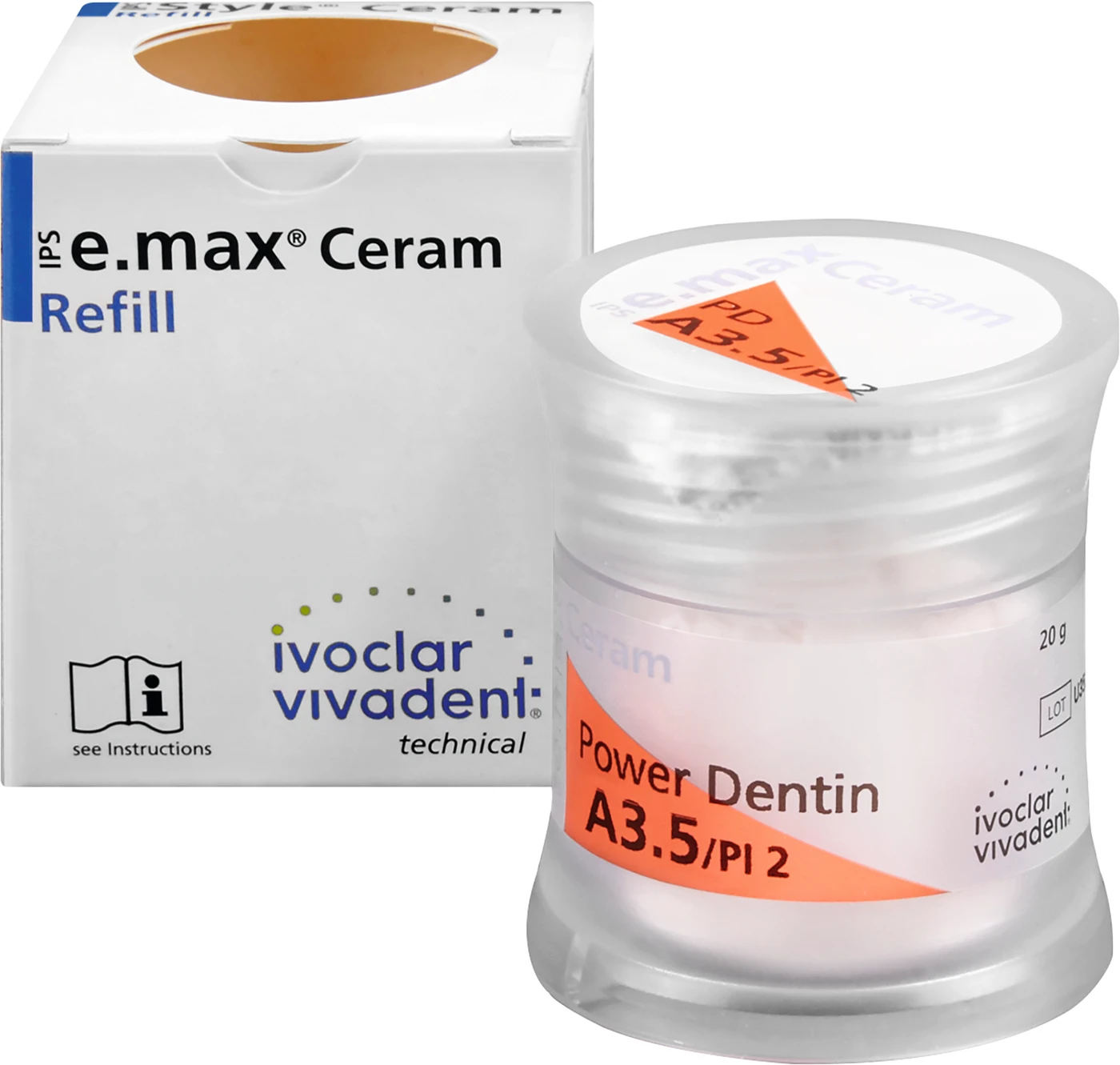 IPS e.max® Ceram Power Dose 20 g Pulver dentin A3,5