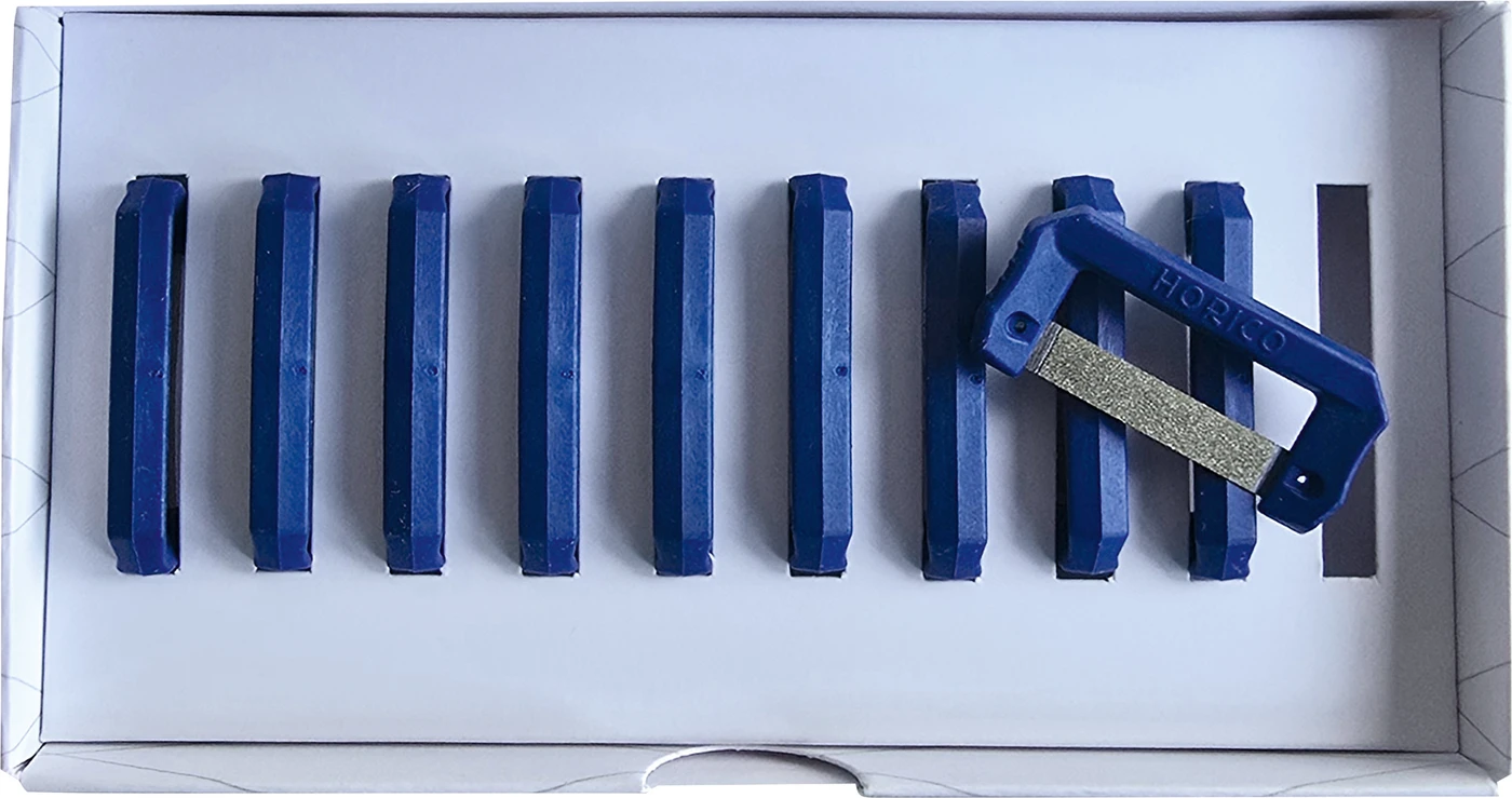 Streifenhalter PAUL Packung 10 Stück einseitig, 4 mm breit, Stärke 0,17 mm, blau