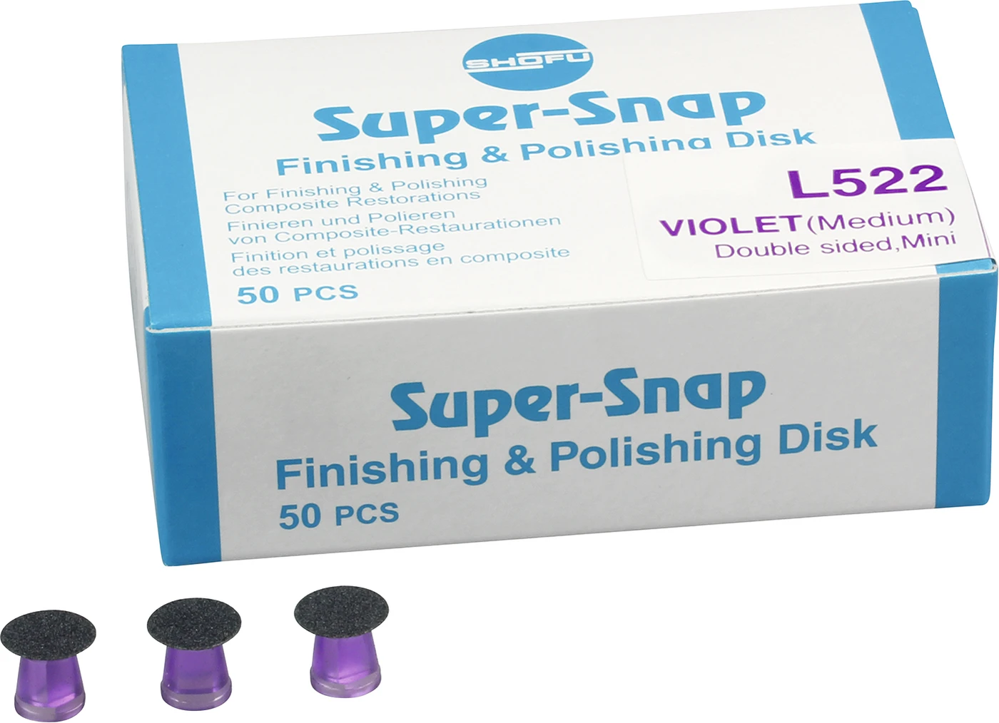 Super-Snap® Nachfüllpackung 50 Scheiben, violett, Körnung mittel, mini