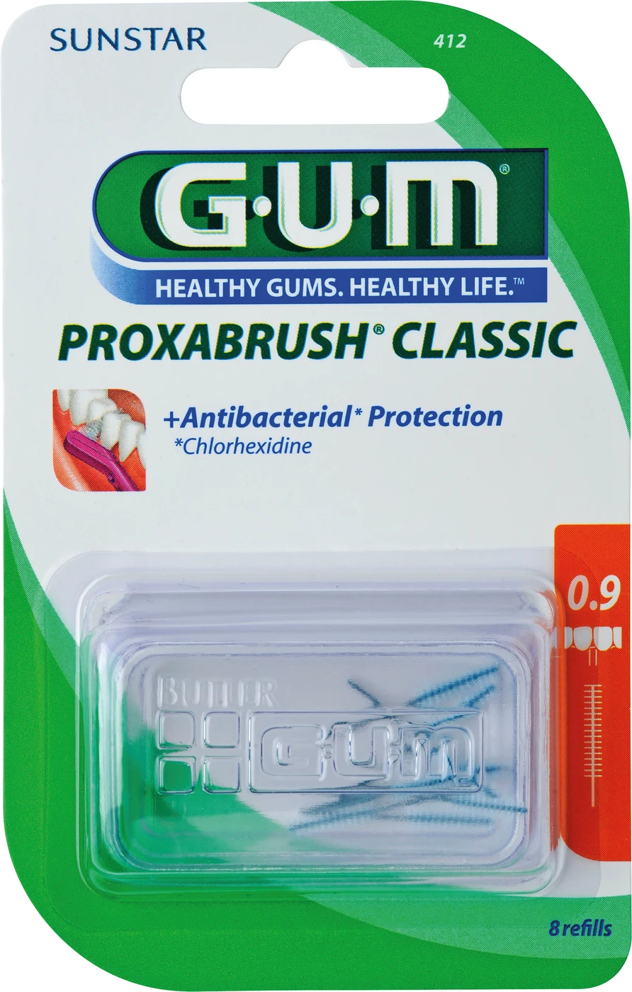 GUM® PROXABRUSH CLASSIC Packung 8 Stück Kerze, Ø 0,9 mm